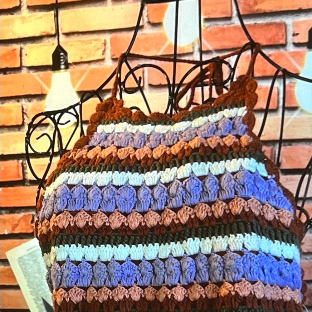 🎽 Lucky Brand Crochet Halter Top – Cinnamon – Sz Large NWT / O - Picture 2 of 7